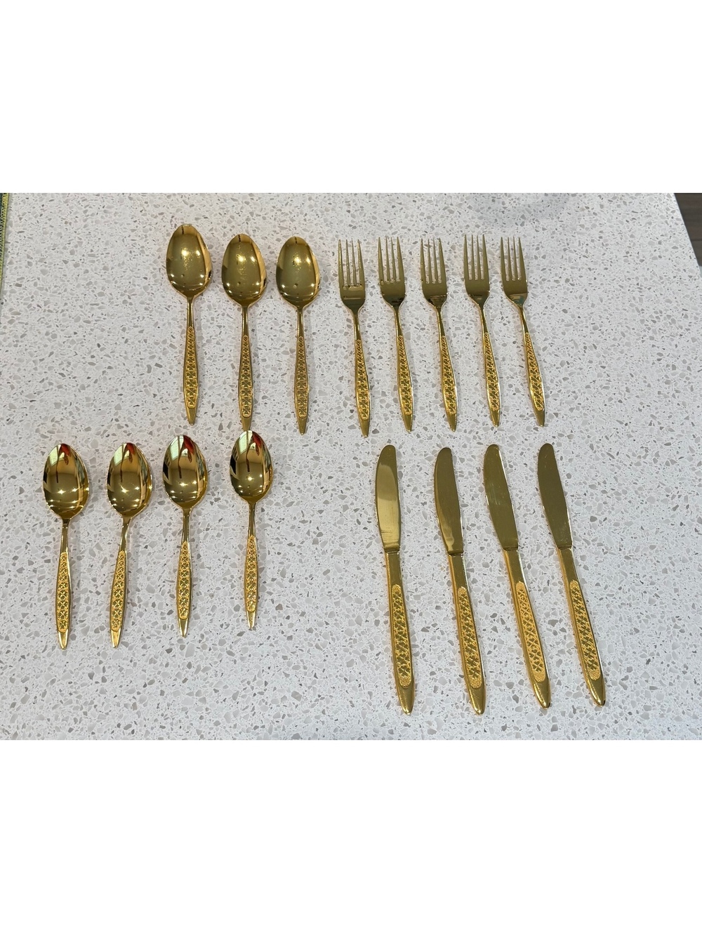 Gold plated stainless steel Japan 16 piece Clover Hill